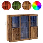 vidaXL Buffet LED Bois ancien 123 x 37 x 100 cm Bois d'ingénierie