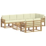 vidaXL Ensemble de canapés d'extérieur 9 pc Blanc et crème Polyester