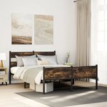 vidaXL Cadre de lit sans matelas chêne fumé 150x200 cm bois ingénierie