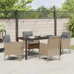 vidaXL Ensemble de salle à manger pour jardin 5 Pièces Beige Poly rotin