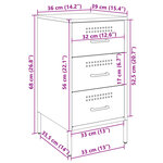 vidaXL Tables de chevet 2 Pièces blanc 36x39x68 cm acier laminé à froid
