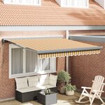 vidaXL Auvent rétractable automatique à rayures multicolores 350x250 cm