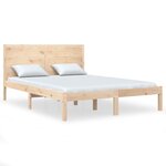 vidaXL Cadre de lit sans matelas 135x190 cm bois massif