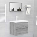 vidaXL Miroir de bain Sonoma gris 60x10 5x37 cm Bois d'ingénierie