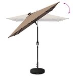 vidaXL Parasol de jardin avec lampes LED 200 x 300 cm Polyester Taupe
