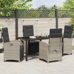 vidaXL Ensemble de salle à manger pour jardin 5 Pièces Gris clair