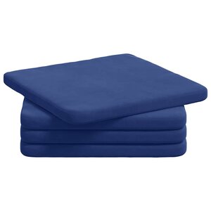 vidaXL Coussins de siège 4 pc Velours Bleu police 40 x 40 x 3 cm