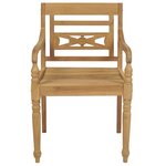 vidaXL Chaises Batavia avec coussins 4 Pièces Bois de teck solide