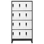 vidaXL Armoire à casiers Anthracite et blanc 90x45x180 cm Acier