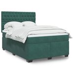 vidaXL Sommier à lattes de lit et matelas Vert foncé 140x190cm Velours