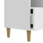 vidaXL Meuble TV 102 x 34 5 x 50 cm Blanc brillant Bois d'ingénierie