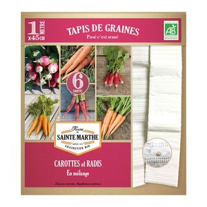 Tapis de graines à semer carottes et radis - 1 m x 46 cm