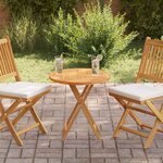 vidaXL Dessus de table Bois de teck solide Rond 2 5 cm 60 cm