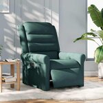 vidaXL Fauteuil inclinable électrique Vert foncé Tissu