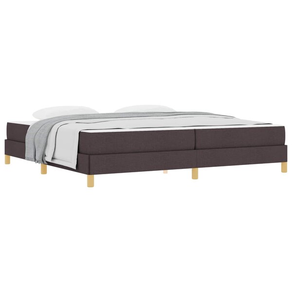 vidaXL Lit à ressorts avec matelas Marron foncé 200 x 200 cm tissu