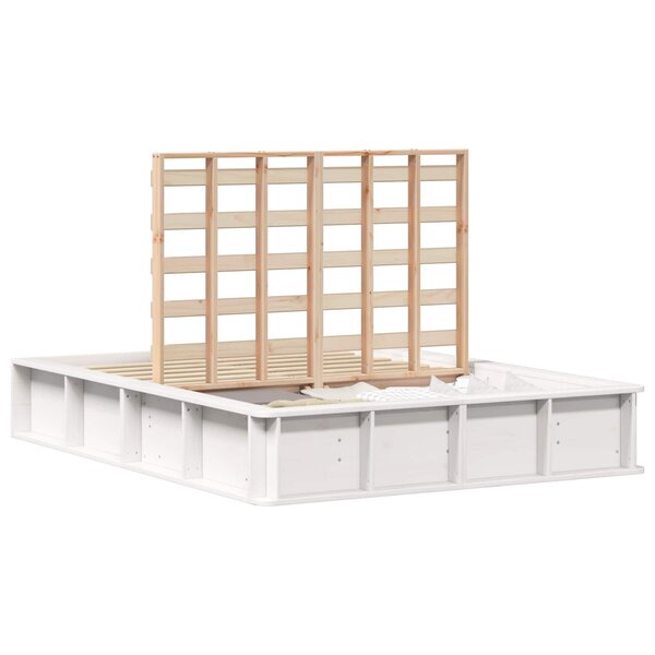 vidaXL Cadre de lit Blanc 135 x 190 cm Bois de pin massif