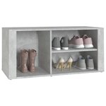 vidaXL Armoire à chaussures Gris béton 100x35x45 cm Bois d'ingénierie