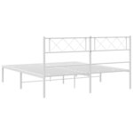vidaXL Cadre de lit métal sans matelas et tête de lit blanc 135x190 cm