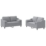 vidaXL Ensemble de canapés 2 Pièces coussins gris clair tissu