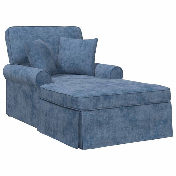 vidaXL Chaise lounge avec jupe avec coussin Bleu 157 x 91 x 91 cm ARES