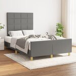 vidaXL Cadre de lit avec tête de lit Gris foncé 120x200 cm Tissu