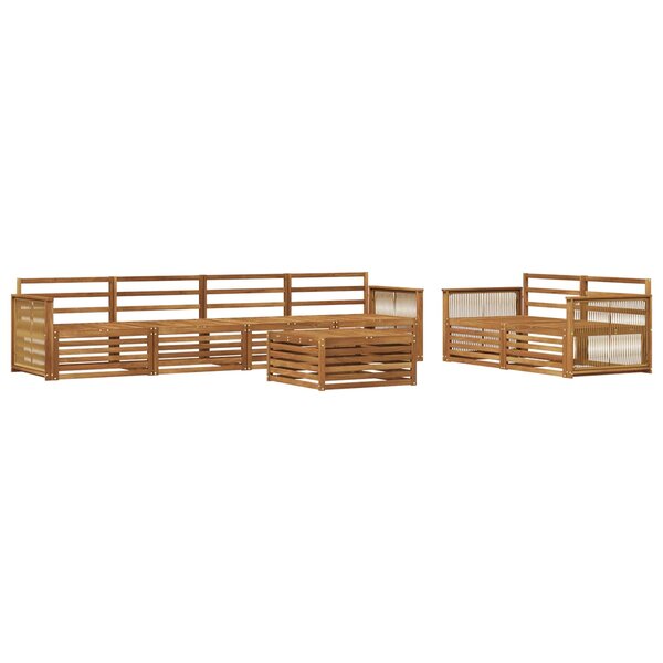 vidaXL Ensemble de canapés d'extérieur 7 Pièces Naturel
