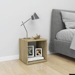 Vidaxl meuble tv blanc et chêne sonoma 37x35x37 cm aggloméré