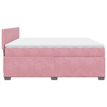 vidaXL Sommier à lattes de lit avec matelas Rose 200x200 cm Velours