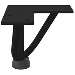 vidaXL Pieds en épingle à cheveux pour table basse 4 pièces Noir 10 cm Acier massif