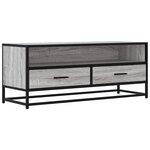 vidaXL Meuble TV sonoma gris 100x34 5x40 cm bois d'ingénierie et métal