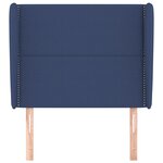 vidaXL Tête de lit avec oreilles Bleu 103x23x118/128 cm Tissu
