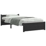 vidaXL Cadre de lit sans matelas noir bois massif 75x190 cm