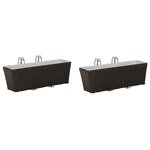 vidaXL Garde-Corps 2 Pièces Noir 50 x 17 x 17 cm Métал