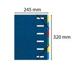 Trieur Harmonika® À Fenêtres Avec Élastiques Véritable Carte Lustrée 6 Compartiments - Bleu - X 8 - Exacompta