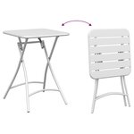Ensemble de Bistro Pliable 3 Pièces vidaXL Blanc Acier