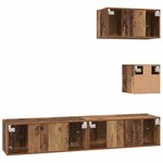 vidaXL Meuble TV mural 4 Pièces Bois ancien 80 x 30 x 30.5 cm