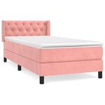 vidaXL Sommier à lattes de lit et matelas Rose 80x200 cm Velours