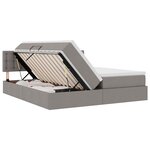 vidaXL Lit de rangement LED avec matelas Taupe 200 x 200 cm Tissu
