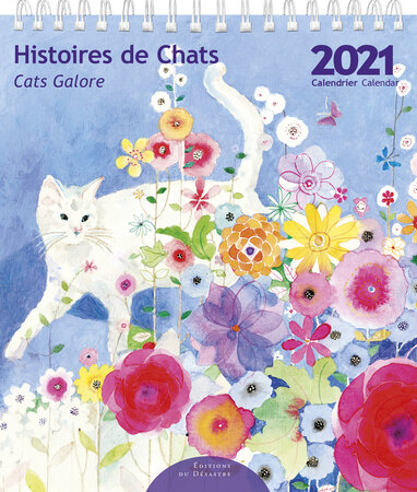 Calendrier 14x16 cm Histoires de Chats, créé et imprimé en France sur papier certifié PEFC