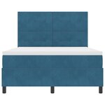 Lit à ressort avec matelas et LED vidaXL Bleu foncé 140x190 cm Velours