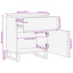 vidaXL Meuble de Chevet 50x33x60 cm Bois Massif de Manguier