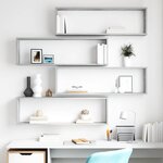 vidaXL Étagères cube murales 4 Pièces gris béton bois d'ingénierie