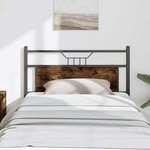 vidaXL Tête de lit chêne fumé 100 cm bois d'ingénierie et acier
