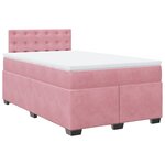 vidaXL Sommier à lattes de lit avec matelas Rose 120x200 cm Velours