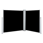 vidaXL Auvent latéral rétractable Noir 120 x 600 cm