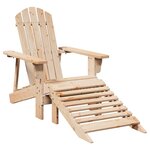 vidaXL Chaise Adirondack avec pouf bois massif de sapin