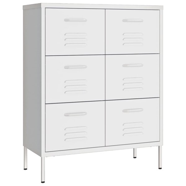 vidaXL Armoire à tiroirs Blanc 80x35x101 5 cm Acier
