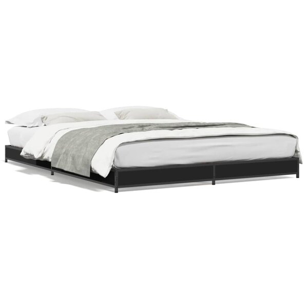 vidaXL Cadre de lit sans matelas noir 150x200 cm
