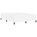 vidaXL Cadre de lit avec matelas Blanc pur 140 x 200 cm tissu