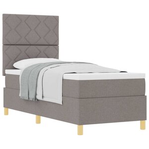 vidaXL Lit à ressorts avec matelas Taupe 80 x 200 cm tissu